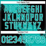 Personalized 3D Abstract Brush Stroke Performance T-Shirt in Aqua Black-White Personalized Aqua Black-White 3D Abstract Brush