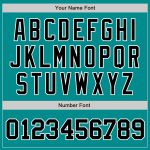 Custom Baseball Jersey with Personalized Team Name and Number, Aqua Black-White Authentic Design Personalized Aqua Black-White