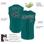 Custom Personalized Aqua Black-White Baseball Jersey for Team - Authentic Sleeveless with Custom Name and Number Personalized