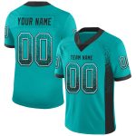 Personalized Aqua Black-White Drift Fashion Football Jersey Mesh Design Personalized Aqua Black-White Mesh Drift Fashion