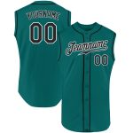 Custom Aqua and Black-White Sleeveless Baseball Jersey for Men and Women Personalized Aqua Black-White Sleeveless Baseball