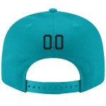 Custom Adjustable Snapback Hat Aqua Black-White Stitched Design Personalized Aqua Black-White Stitched Adjustable Snapback