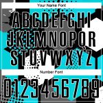 Custom Name and Number Soccer Jersey - Personalized Black White Aqua Sublimation Uniform for Team Personalized Aqua Black-White