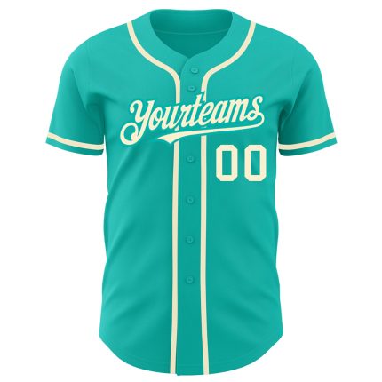 Custom Aqua Cream Baseball Jersey - Personalized Sports Apparel for Fans Personalized Aqua Cream Baseball Jersey