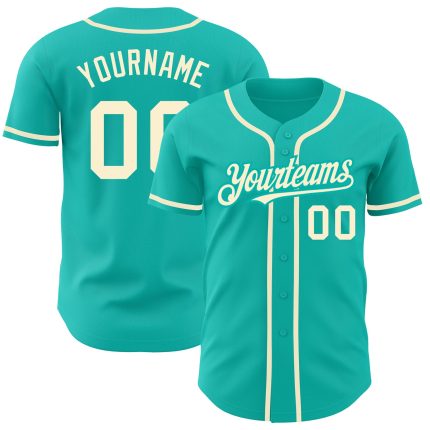 Custom Aqua Cream Baseball Jersey - Personalized Sports Apparel for Fans Personalized Aqua Cream Baseball Jersey