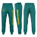 Personalized Aqua Gold Fleece Jogger Pants for Women - Comfy Loungewear Sweatpants Personalized Aqua Gold Fleece Jogger Sweatpants