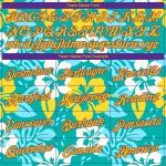 Custom Name and Number Basketball Jersey - Personalized Aqua Gold-Purple 3D Pattern Hawaii Flowers Authentic Sports Apparel