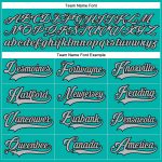 Personalized Aqua Gray Black Hockey Jersey with Lace Neck Design Personalized Aqua Gray-Black Hockey Lace Neck Jersey