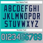 Personalized Gradient Fashion Baseball Jersey - Aqua Gray Navy Team Custom Name and Number Personalized Aqua Gray-Navy Authentic