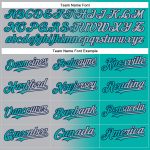 Custom Name and Number Unisex Softball Jersey - Personalized Aqua Gray-Navy Gradient Two-Button Fashion Design Personalized