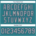 Personalized Aqua Gray Navy Baseball Jersey Shirt - Throwback Rib-Knit Design Personalized Aqua Gray-Navy Throwback Rib-Knit
