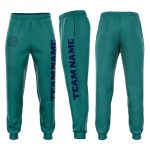 Personalized Aqua Navy Jogger Sweatpants | Cozy Fleece Athletic Pants Personalized Aqua Navy Fleece Jogger Sweatpants