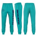 Personalized Aqua Navy Jogger Sweatpants - Custom Fleece Activewear for Comfort Personalized Aqua Navy Fleece Jogger Sweatpants