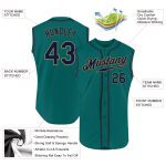 Custom Name and Number Personalized Sleeveless Baseball Jersey in Aqua Navy and Old Gold Personalized Aqua Navy-Old Gold