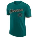 Custom Name and Number Performance T-Shirt in Aqua Navy-Old Gold for Team Sports Personalized Aqua Navy-Old Gold Performance