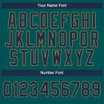 Custom Name and Number Performance T-Shirt in Aqua Navy-Old Gold for Team Sports Personalized Aqua Navy-Old Gold Performance