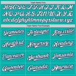 Personalized Aqua Navy Pinstripe Softball Jersey Unisex Two-Button Design Personalized Aqua Navy Pinstripe White Two-Button