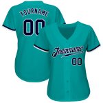 Customized Aqua Navy-White Authentic Baseball Jersey with Team Name & Number - Personalized Sports Apparel Personalized Aqua