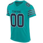 Personalized Aqua Navy White Authentic Football Jersey for Men and Women Personalized Aqua Navy-White Mesh Authentic Football