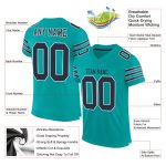 Personalized Aqua Navy White Authentic Football Jersey for Men and Women Personalized Aqua Navy-White Mesh Authentic Football