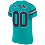 Custom Name and Number Aqua Navy-White Mesh Football Jersey - Personalized Authentic Team Jersey Personalized Aqua Navy-White
