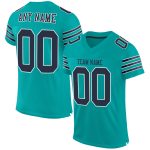 Personalized Aqua Navy White Authentic Football Jersey for Men and Women Personalized Aqua Navy-White Mesh Authentic Football