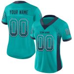 Personalized Aqua Navy White Fashion Football Jersey Mesh Drift for Men Personalized Aqua Navy-White Mesh Drift Fashion Football
