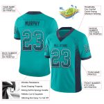 Custom Name and Number Aqua Navy White Mesh Drift Football Jersey - Personalized Team Jersey Personalized Aqua Navy-White