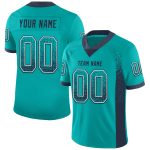 Custom Name and Number Aqua Navy White Mesh Drift Football Jersey - Personalized Team Jersey Personalized Aqua Navy-White