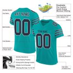 Custom Navy-White Mesh Football Jersey for Kids - Aqua Personalized Jersey 2 Personalized Aqua Navy-White Mesh Football Jersey