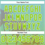 Custom Personalized Hawaii Baseball Jersey with Aqua Neon Green-White 3D Palm Tree Design, Custom Name & Number Personalized