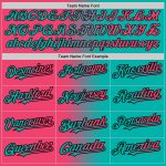 Personalized Aqua Neon Pink Black Gradient Baseball Jersey for Fashion Enthusiasts Personalized Aqua Neon Pink-Black Gradient