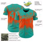 Personalized 3D Abstract Grunge Art Aqua and Orange Baseball Jersey Personalized Aqua Orange 3D Abstract Splatter Grunge