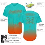 Personalized 3D Miami City Edition Aqua Orange Baseball Jersey Custom Name Number - Authentic Team Apparel Personalized Aqua