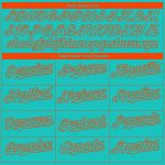 Personalized 3D Miami City Edition Aqua Orange Baseball Jersey Custom Name Number - Authentic Team Apparel Personalized Aqua