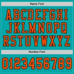 Custom Name and Number Authentic Football Jersey - Personalized Aqua Orange-Black Mesh Design Personalized Aqua Orange-Black