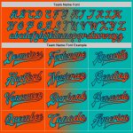 Custom Aqua Orange Navy Gradient Bomber Jacket Mens Full-Snap Varsity Letterman Personalized Aqua Orange-Navy Bomber Full-Snap