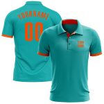 Personalized Aqua Orange Performance Golf Polo Shirt for Men and Women Personalized Aqua Orange Performance Golf Polo Shirt