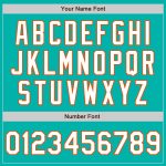 Custom Name and Number Aqua Orange Pinstripe Unisex Softball Jersey - Personalized Two-Button Design Personalized Aqua Orange