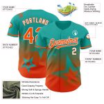 Personalized 3D Gradient Aqua Orange-White Twinkle Star Baseball Jersey Personalized Aqua Orange-White 3D Gradient Style