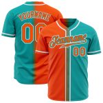 Personalized Aqua Orange White Gradient Baseball Jersey for Fashion Enthusiasts Personalized Aqua Orange-White Gradient Fashion