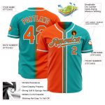 Personalized Aqua Orange White Gradient Baseball Jersey for Fashion Enthusiasts Personalized Aqua Orange-White Gradient Fashion