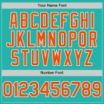Custom Name and Number Baseball Jersey - Personalized Aqua Orange White Line Authentic Jersey Personalized Aqua Orange-White