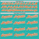 Custom Aqua Orange-White Baseball Jersey for Men and Women - Personalized Sports Apparel Personalized Aqua Orange-White Line