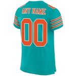 Personalized Aqua and Orange Mesh Football Jersey - Authentic Team Apparel Personalized Aqua Orange-White Mesh Authentic