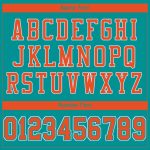 Custom Aqua Orange-White Authentic Football Jersey with Personalized Name and Number - Team Apparel Personalized Aqua Orange-White
