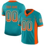 Custom Name Number Aqua Orange White Mesh Football Jersey Drift Fashion Team Personalized Aqua Orange-White Mesh Drift Fashion