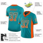 Custom Name Number Aqua Orange White Mesh Football Jersey Drift Fashion Team Personalized Aqua Orange-White Mesh Drift Fashion