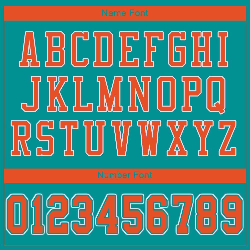 Personalized Aqua Orange White Football Jersey - Custom Mesh Sports Apparel Personalized Aqua Orange-White Mesh Football - Image 5