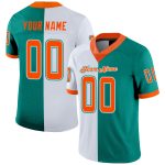 Custom Aqua Orange White Mesh Football Jersey Fashion Design Personalized Aqua Orange-White Mesh Split Fashion Football Jersey